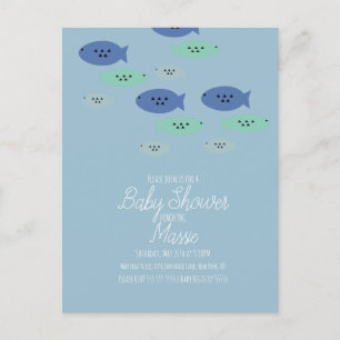 Fisk Simmande Akvarium Baby Shower Vykort