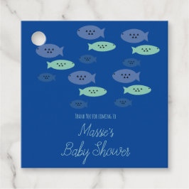 Fisk Simmande Akvarium Blå Baby Shower Tack  Gåvor Etiketter