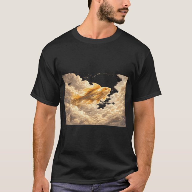 Fisk simmar genom moln t shirt (Framsida)