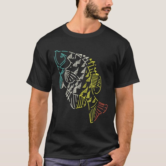 Fisk Simmar Solabborre T Shirt (Framsida)