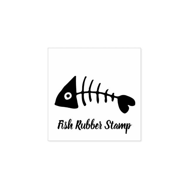 Fisk skelett mini stämpel (Tryck)