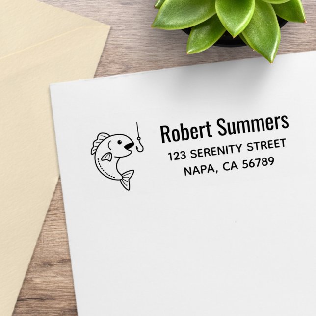 Fisk som bits fiskekrok adress stämpel (Skapare uppladdad)