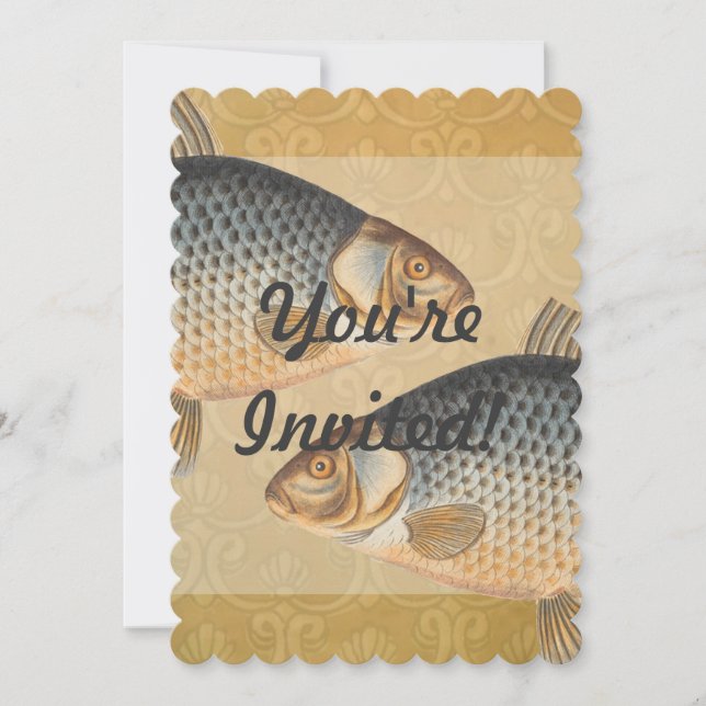 Fisk som fiskar färskvatten inbjudningar (Framsida)