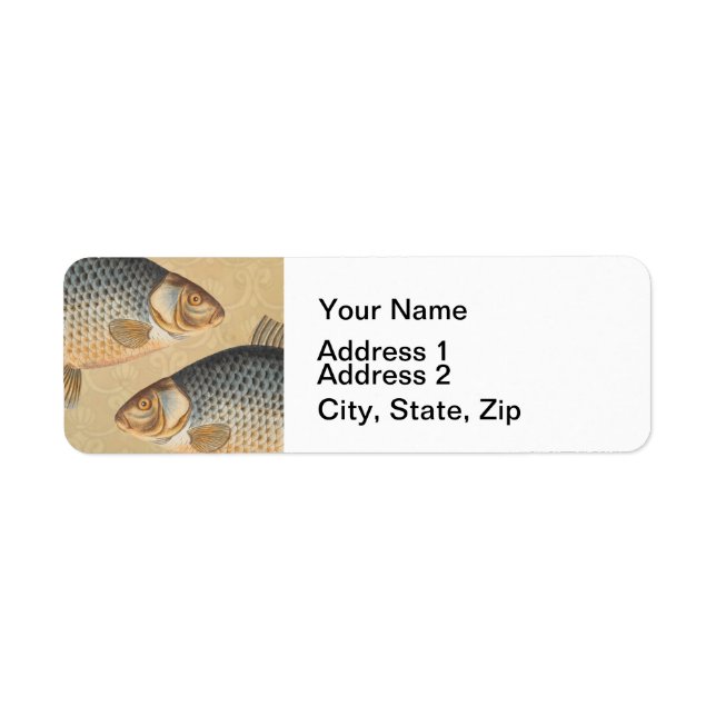 Fisk som fiskar färskvatten returadress etikett (Framsidan)