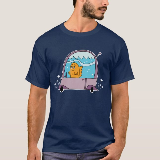 Fisk som kör en bil - manar T-tröja T-shirt (Framsida)
