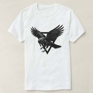 Fisk svart Kråka Raven Bird T Shirt
