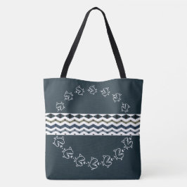 Fisk tema med fantasifull stor designer tygkasse