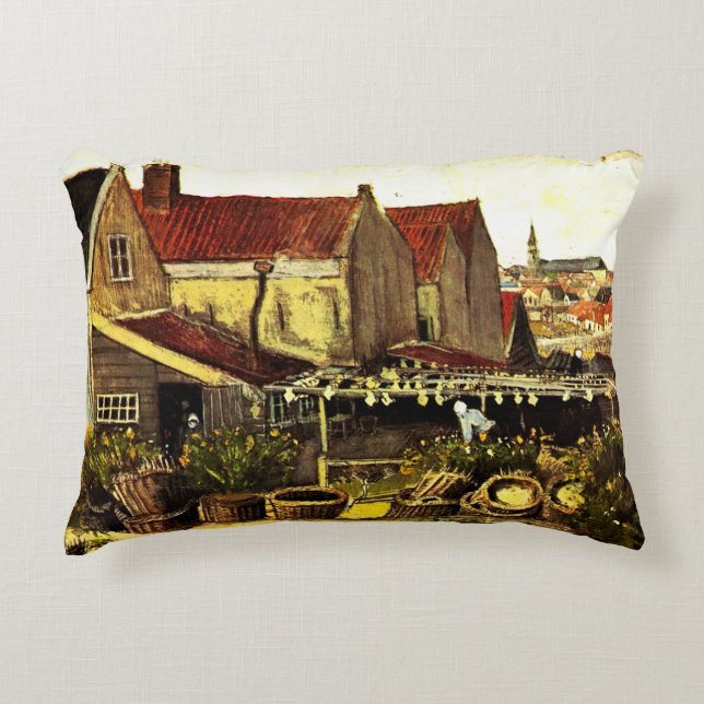 Fisk Torkhus av Vincent van Gogh Prydnadskudde (Framsidan)