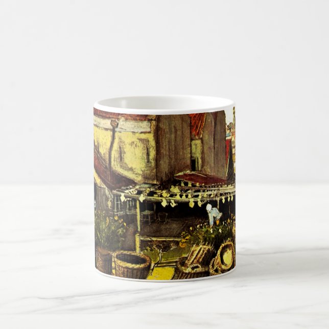 Fisk Torkning Lada av Vincent van Gogh Kaffemugg (Center)