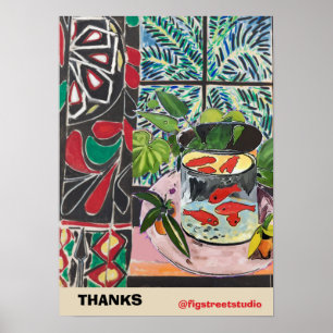 Fisk under fönster, efter att matisse Poster