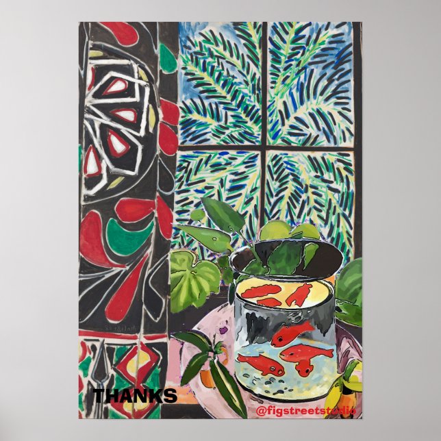 Fisk under fönster, efter att matisse Poster (Framsidan)