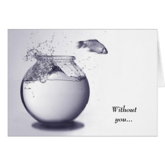 Fisk ut ur vatten hälsningskort