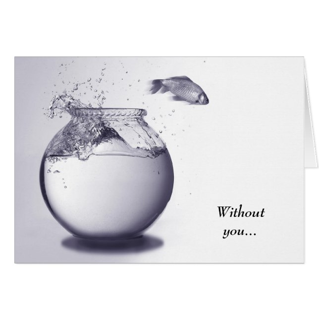 Fisk ut ur vatten hälsningskort (Framsidan Horizontal)