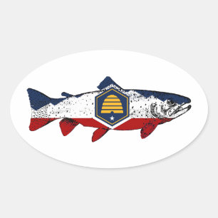 Fisk Utah Öring Ovalt Klistermärke