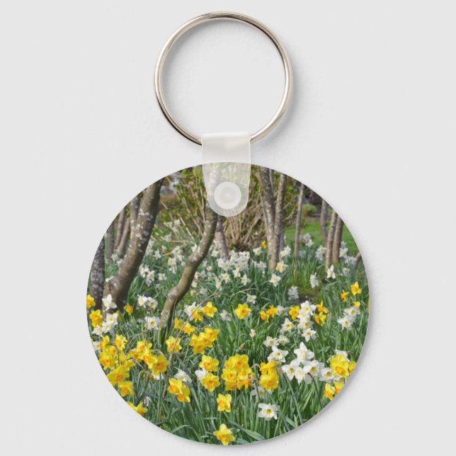 Fisk vår-daffodilträdgård nyckelring (Framsida)