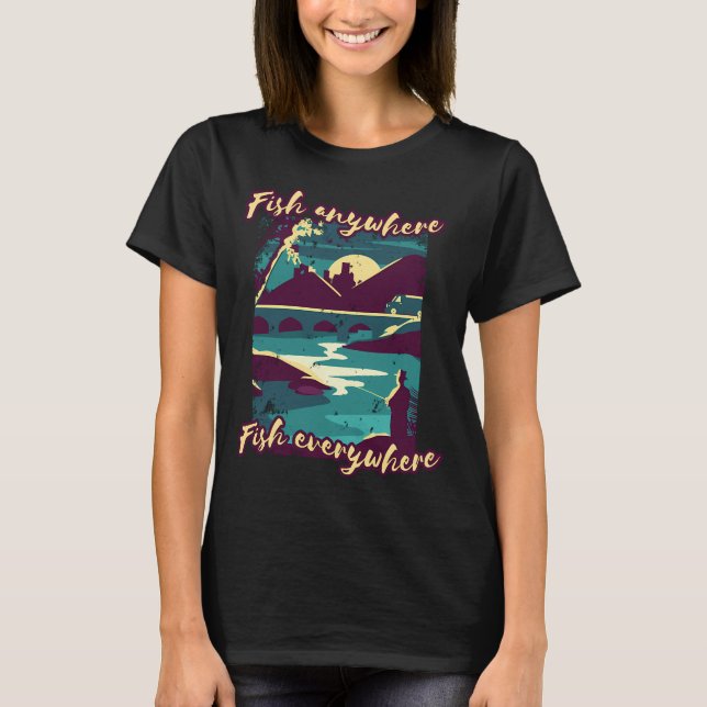 FISK VAR SOM HELST FISKA ÖVERALLT fiske T Shirt (Framsida)