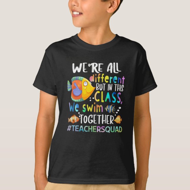 Fisk vi är alla olika Vi Simma Lärargåvor T-S T Shirt (Framsida)