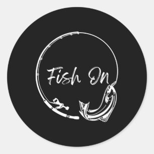 Fisk vid fiske som är bekvämt för att fiska Humor Runt Klistermärke
