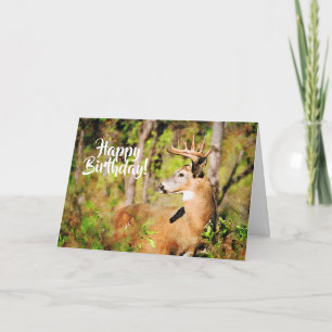 Fisk Whitetail Hjort Buck Watercolor Birthday Kort