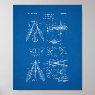 Fiska dragpatent - ritning poster