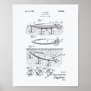 Fiska för konstvit för drag 1923 patenterat papp poster
