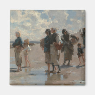 Fiska för ostroner på Cancale - John Sargent Magnet