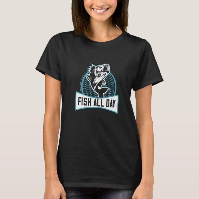 Fiska hela dagen abborrfiske t shirt (Framsida)