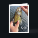 Fiska humorSonfödelsedag för att skräddarsy Kort<br><div class="desc">Underbart födelsedagkort för sonen som älskar för att fiska tack till BuzzFarmer på Flickr</div>