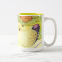 Fiska hund och katt) (för närbild/mugg Två-Tonad mugg