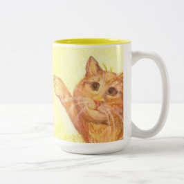 Fiska hunden och katten (för närbild)/muggen Två-Tonad mugg