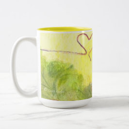 Fiska hunden och katten (för närbild)/muggen Två-Tonad mugg