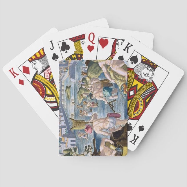 Fiska i grunt bevattnar genom att använda spel kort (Baksidan)