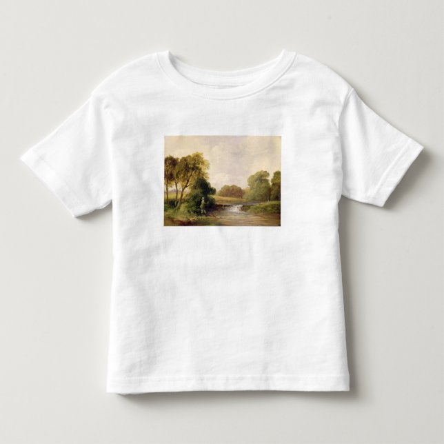 Fiska: Leka en fisk (olja på kanfas) Tee Shirt (Framsida)