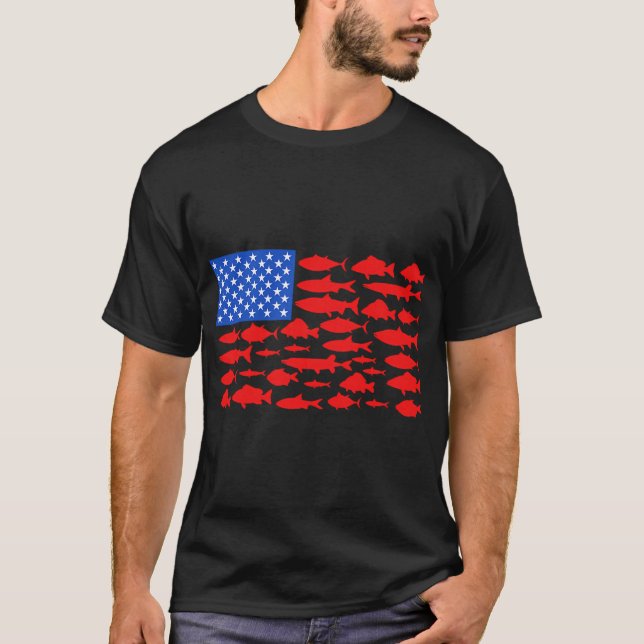 Fiska med fiskespö t shirt (Framsida)