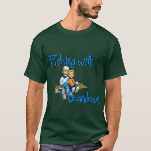 Fiska med sonsonfiskeskjortan t-shirt