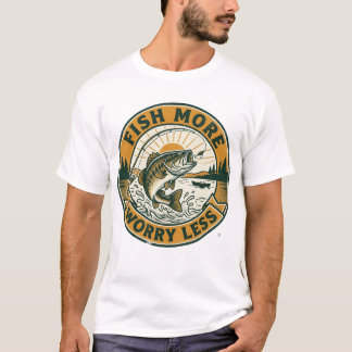 Fiska mer, oroa dig mindre Vintagefiske T Shirt