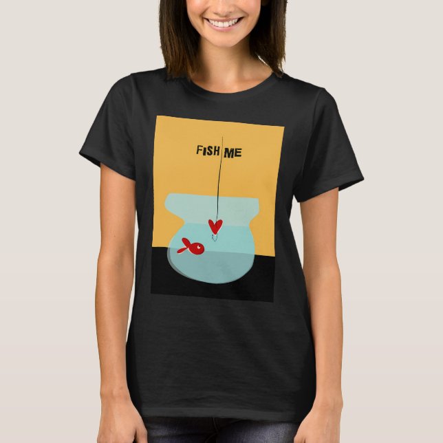 Fiska mig- med bildtext t shirt (Framsida)