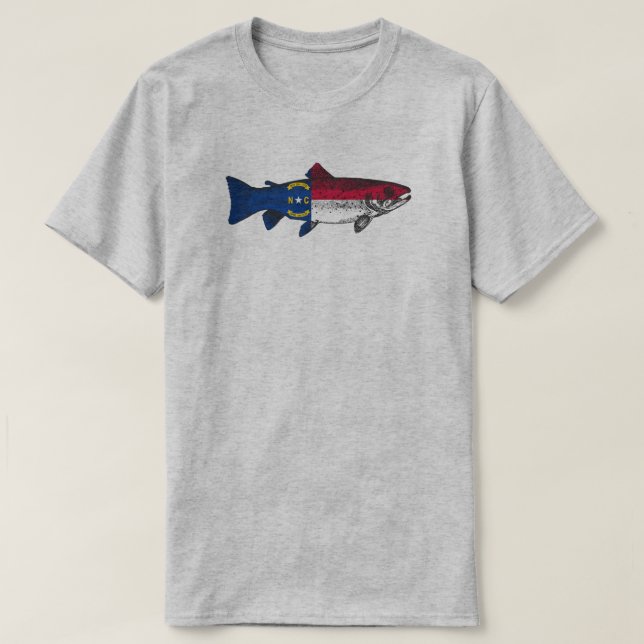 Fiska öring i North Carolina T Shirt (Design framsida)