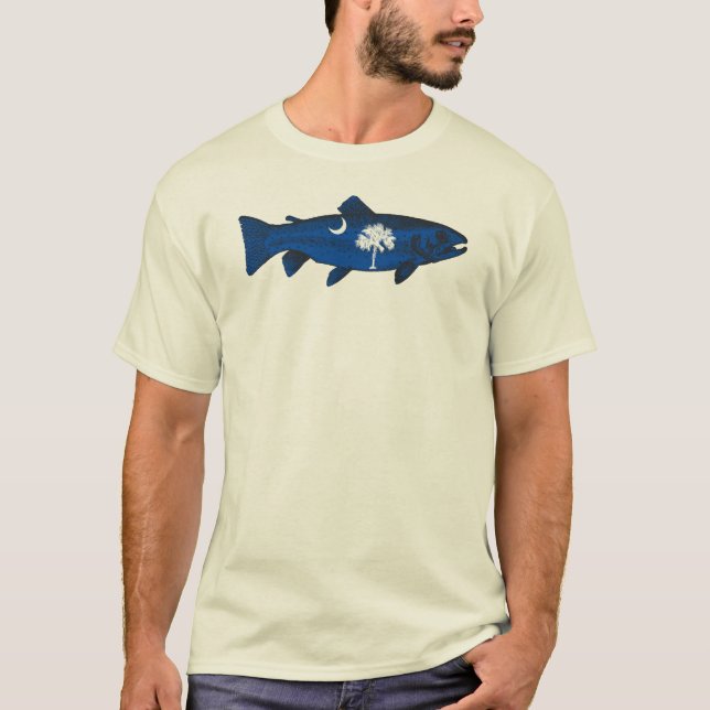 Fiska öring i South Carolina T Shirt (Framsida)