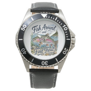 Fiska runt och hitta Forell Roligt Citat Fiskare Armbandsur