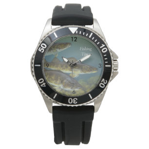"Fiska Time" med tre Walleye Pike Armbandsur