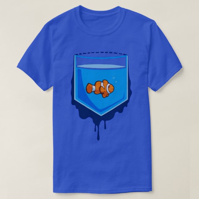 Fiskakarium i en påse och runt påsen Blöt T Shirt (Design framsida)