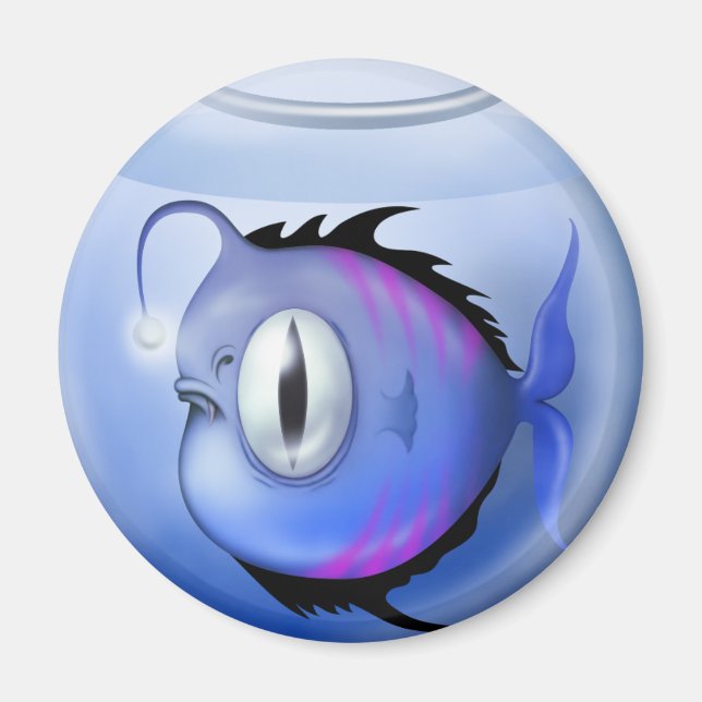 Fiskakvarium (apelsinfisk) Skål (blått) Magnet (Framsidan)