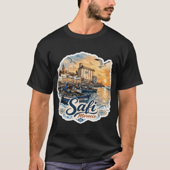 Fiskande amerikansk flagga t shirt (Framsida)
