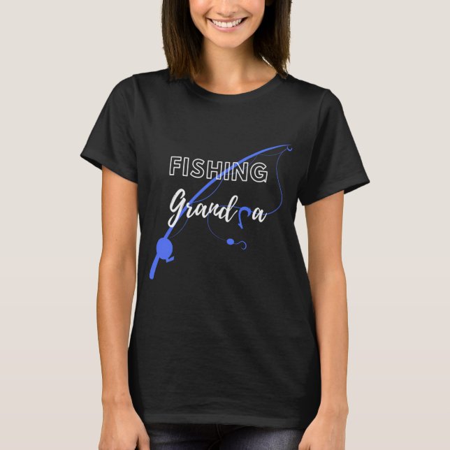 Fiskande farfar vit font t shirt (Framsida)