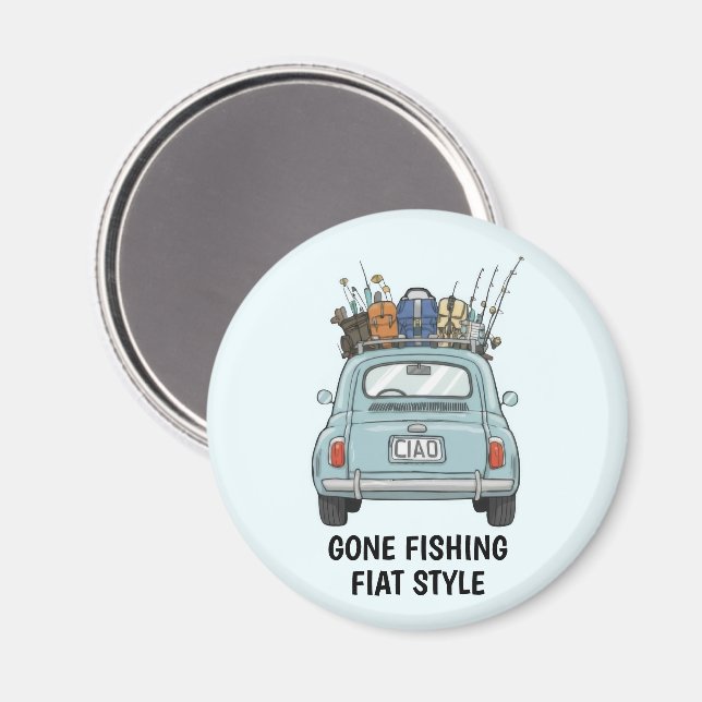 Fiskande Fiat bil  Magnet (Front/Back)