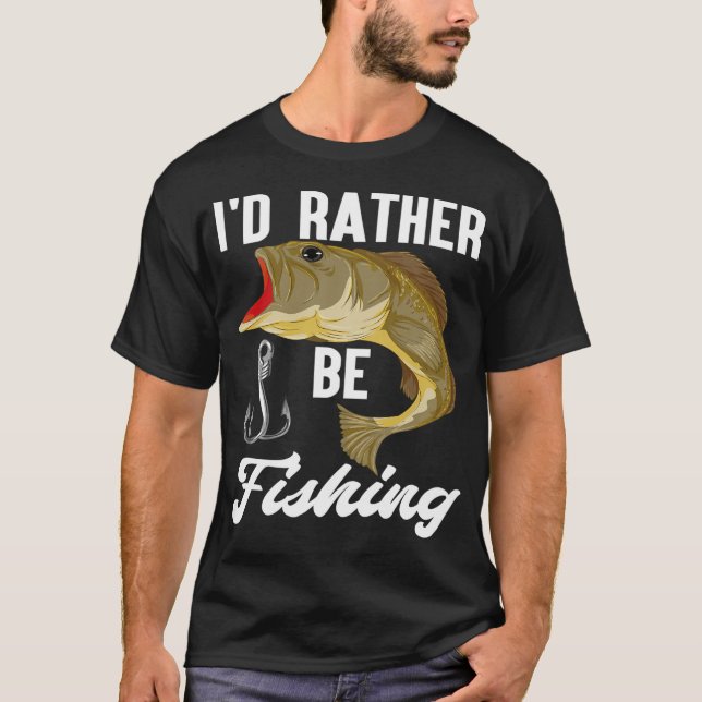 Fiskande Fiskare Vinkla Fisk Rollig Fiske T Shirt (Framsida)