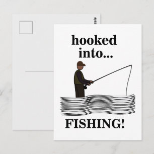 Fiskande Fiskare Vykort