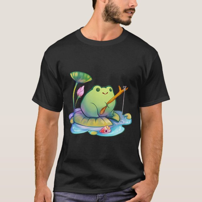 Fiskande Groda T Shirt (Framsida)