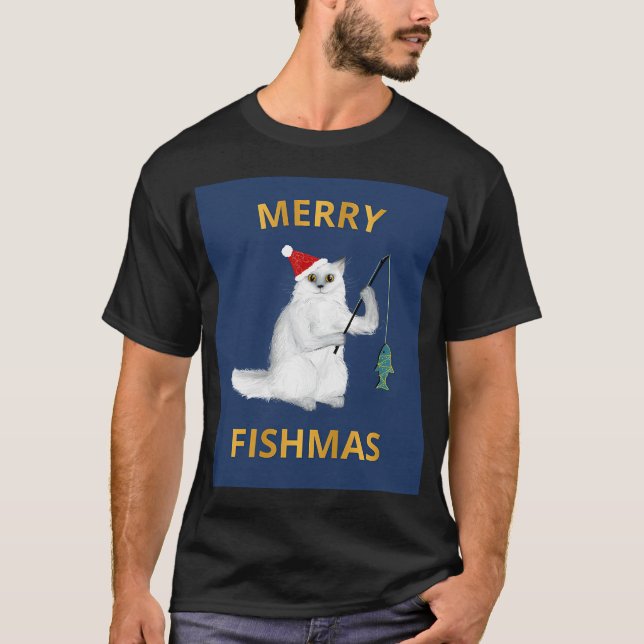Fiskande julande fulsweater stil t shirt (Framsida)